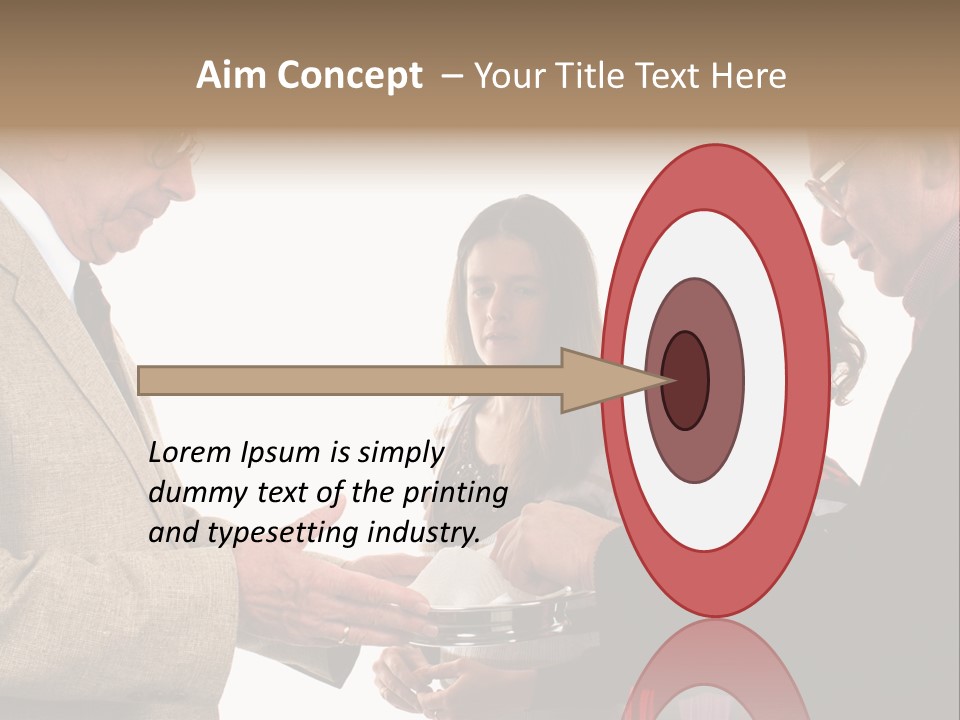 Elderly Man Passing The Bread Of Communion To Three People In The Congregation. Isolated On White. PowerPoint Template