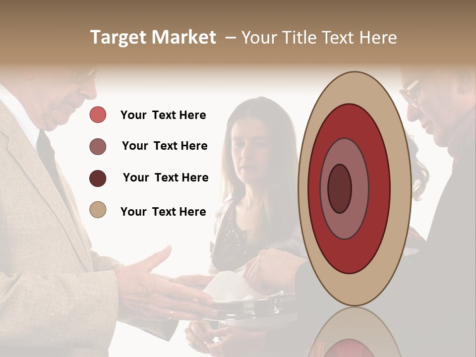 Elderly Man Passing The Bread Of Communion To Three People In The Congregation. Isolated On White. PowerPoint Template