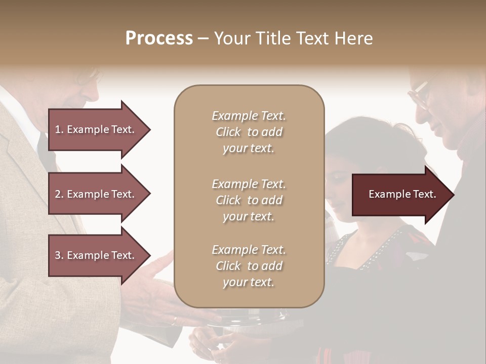Elderly Man Passing The Bread Of Communion To Three People In The Congregation. Isolated On White. PowerPoint Template