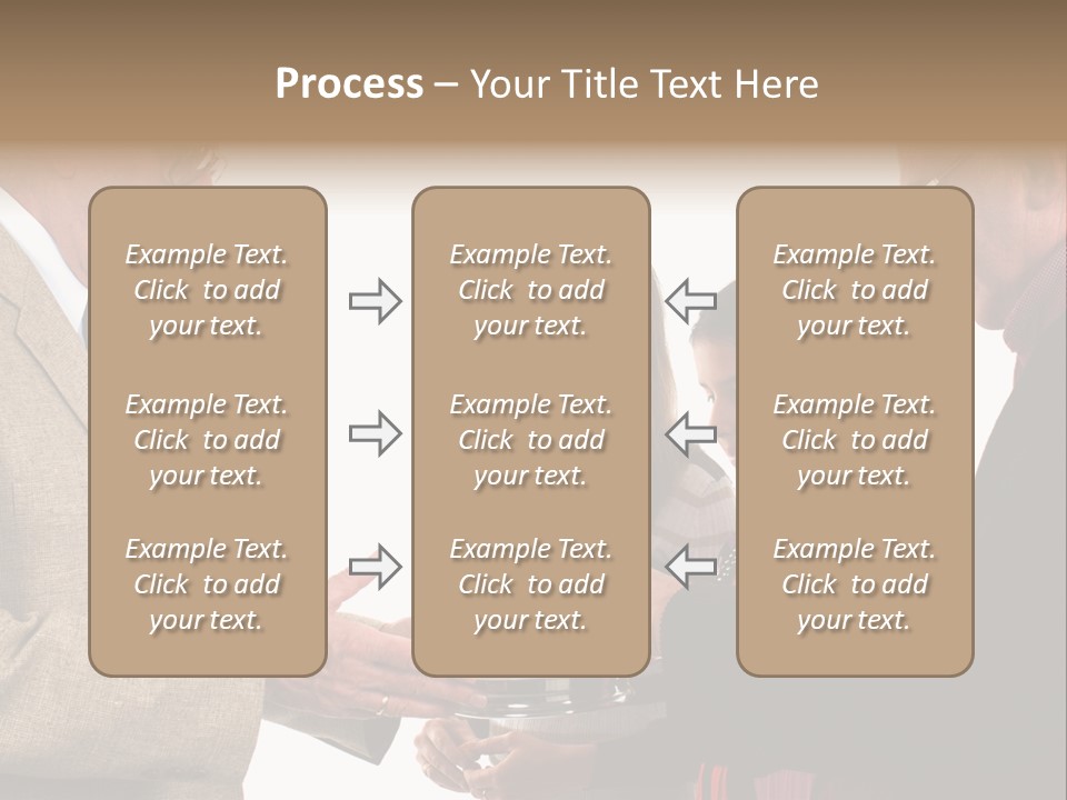 Elderly Man Passing The Bread Of Communion To Three People In The Congregation. Isolated On White. PowerPoint Template
