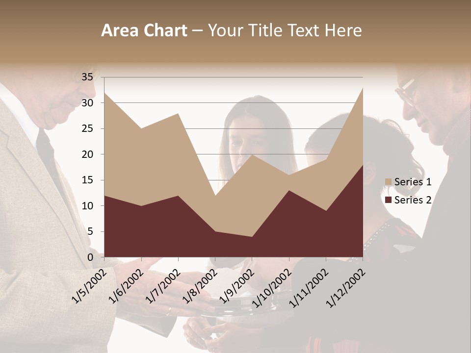 Elderly Man Passing The Bread Of Communion To Three People In The Congregation. Isolated On White. PowerPoint Template