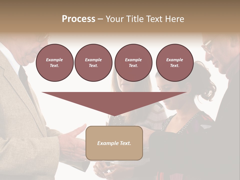 Elderly Man Passing The Bread Of Communion To Three People In The Congregation. Isolated On White. PowerPoint Template