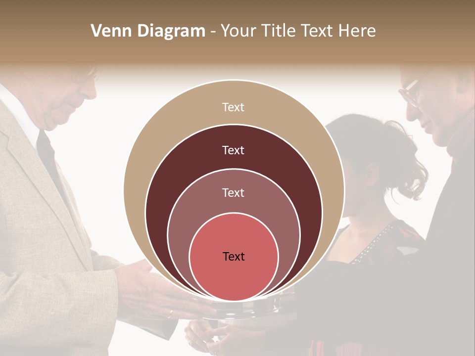 Elderly Man Passing The Bread Of Communion To Three People In The Congregation. Isolated On White. PowerPoint Template