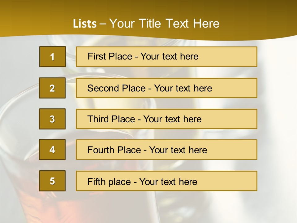 Row Of Colorful Shots PowerPoint Template