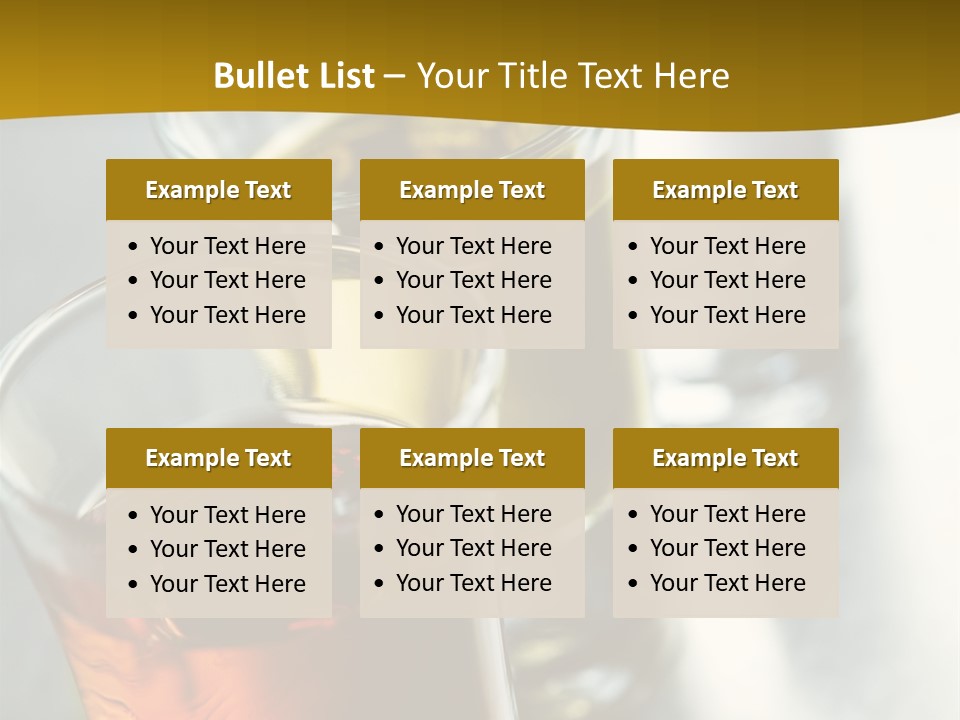Row Of Colorful Shots PowerPoint Template