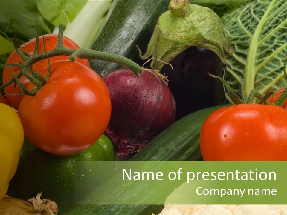 Close-Up Of Fresh Vegetables For Backgrounds PowerPoint Template