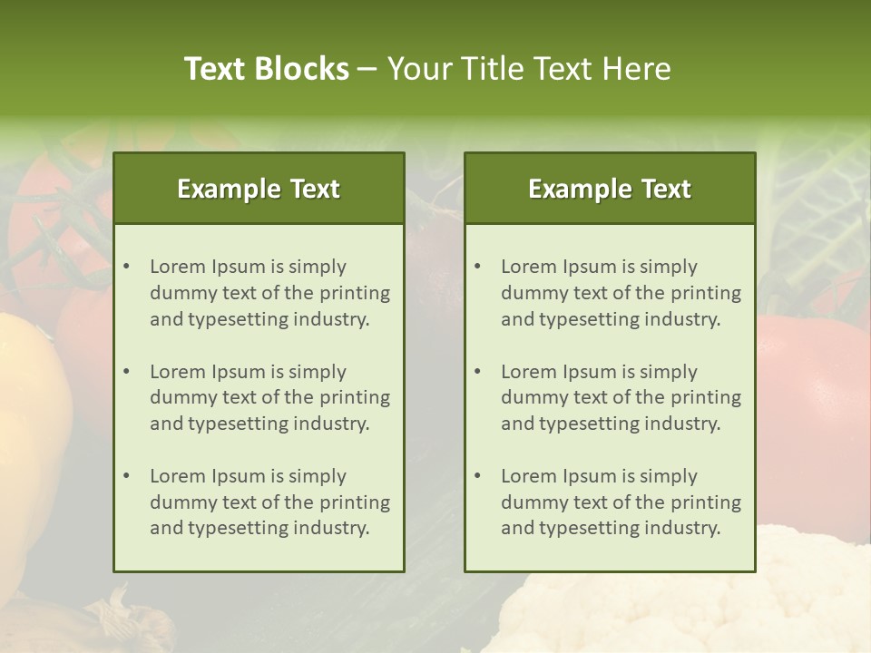 Close-Up Of Fresh Vegetables For Backgrounds PowerPoint Template