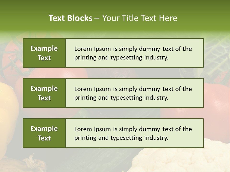 Close-Up Of Fresh Vegetables For Backgrounds PowerPoint Template