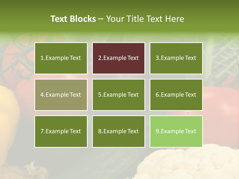 Close-Up Of Fresh Vegetables For Backgrounds PowerPoint Template