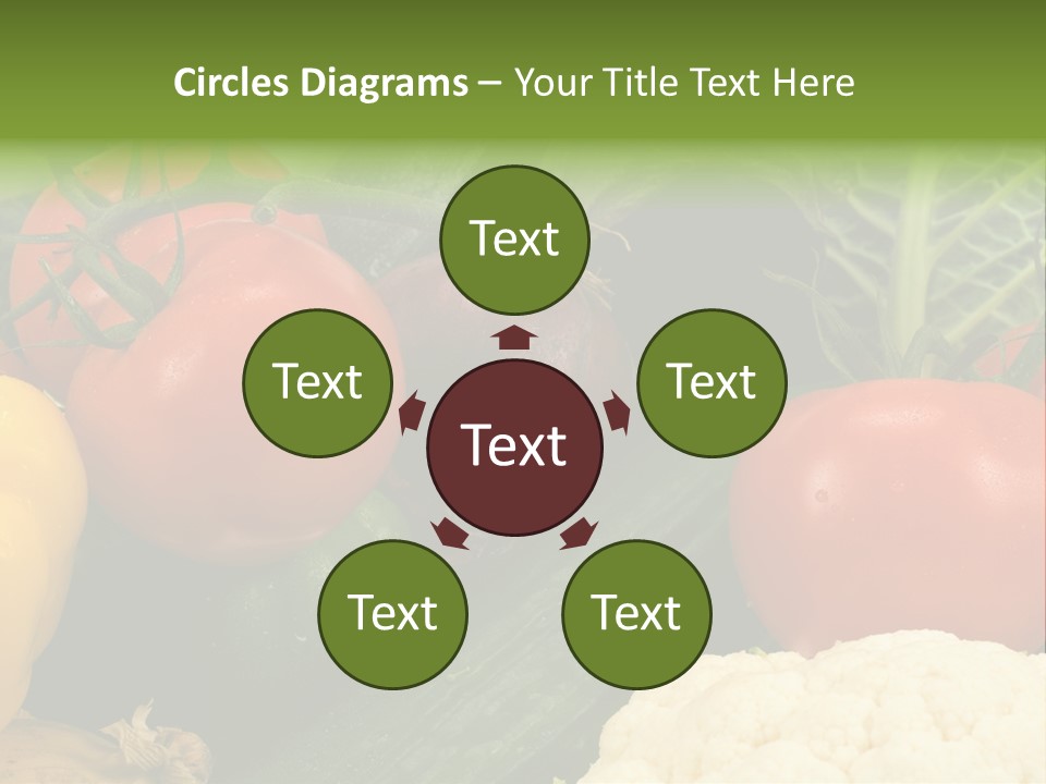 Close-Up Of Fresh Vegetables For Backgrounds PowerPoint Template