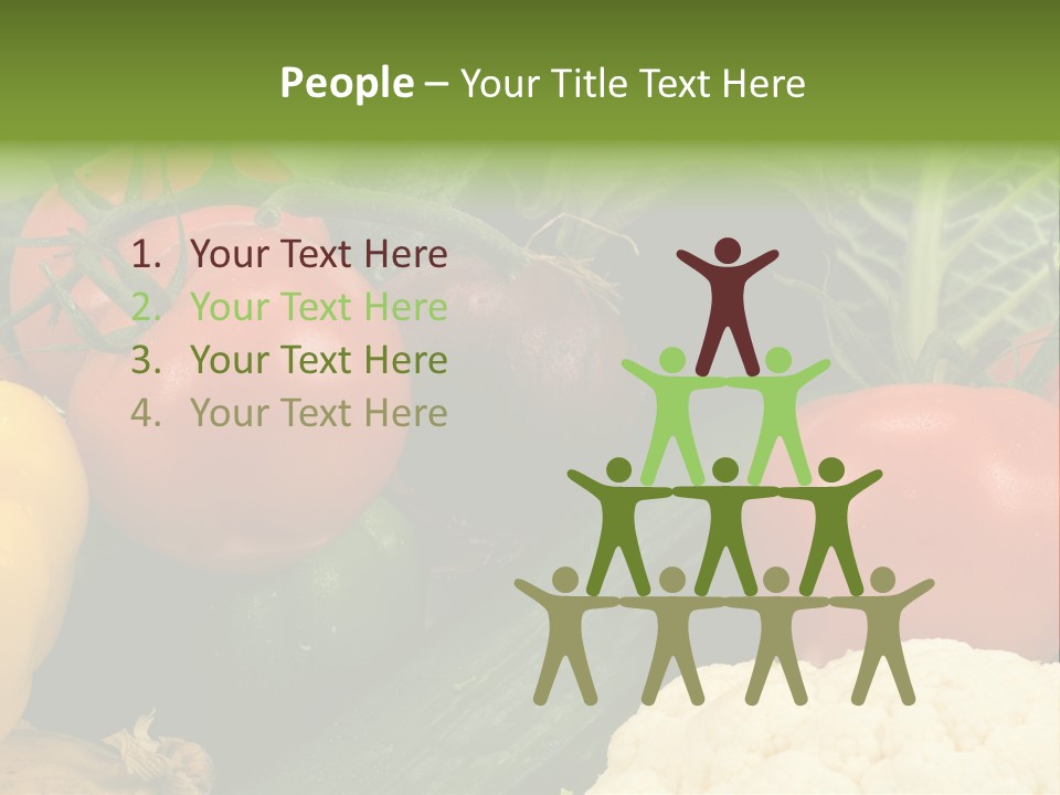 Close-Up Of Fresh Vegetables For Backgrounds PowerPoint Template