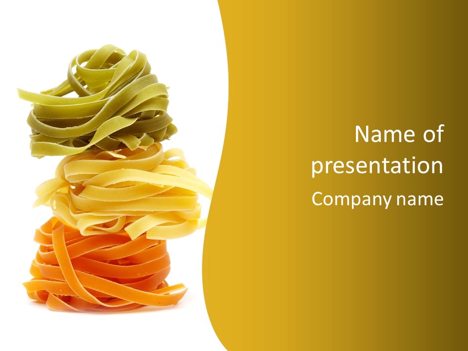 A Pile Of Different Types Of Pasta On A White Background PowerPoint Template