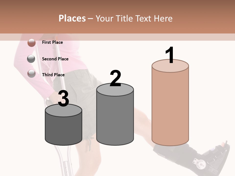 Woman With An Ortho Boot PowerPoint Template