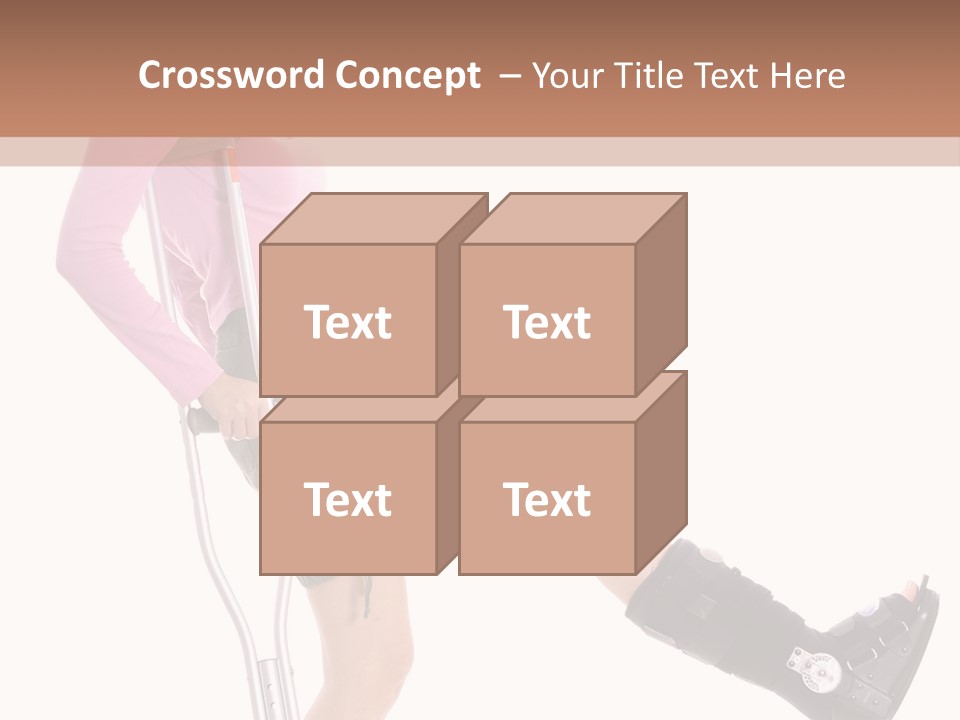 Woman With An Ortho Boot PowerPoint Template