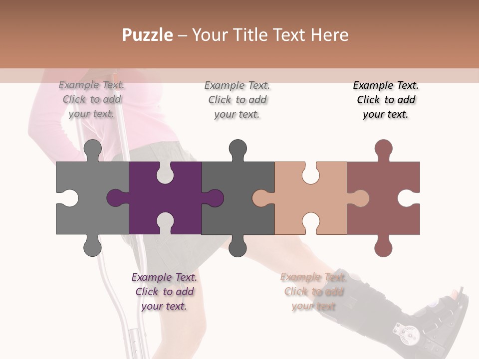 Woman With An Ortho Boot PowerPoint Template