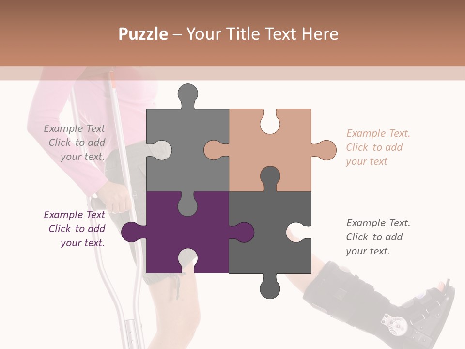 Woman With An Ortho Boot PowerPoint Template