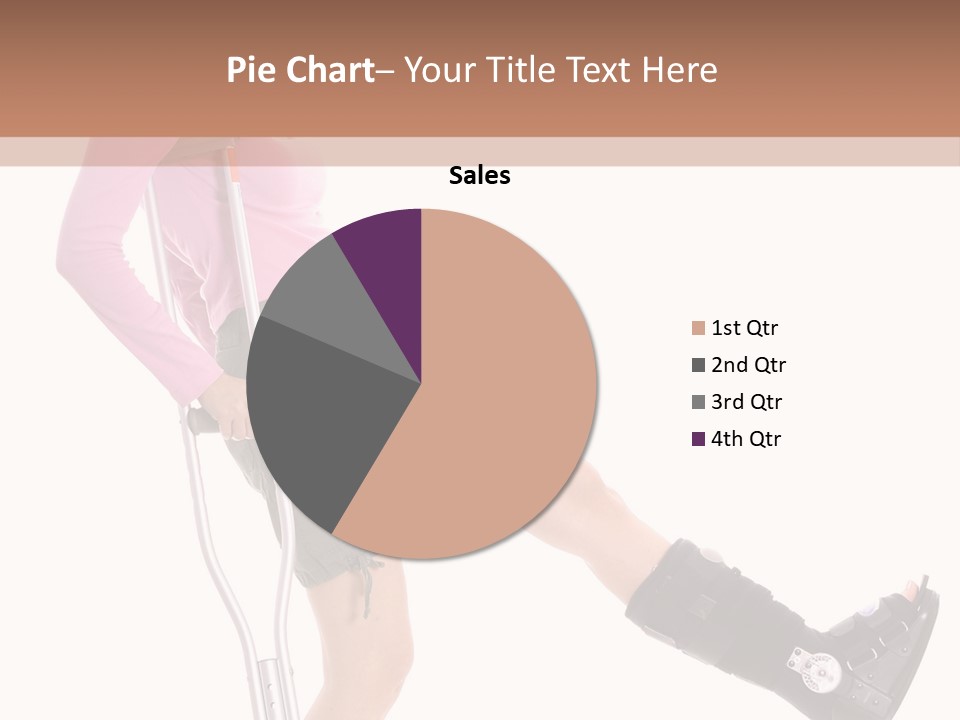 Woman With An Ortho Boot PowerPoint Template