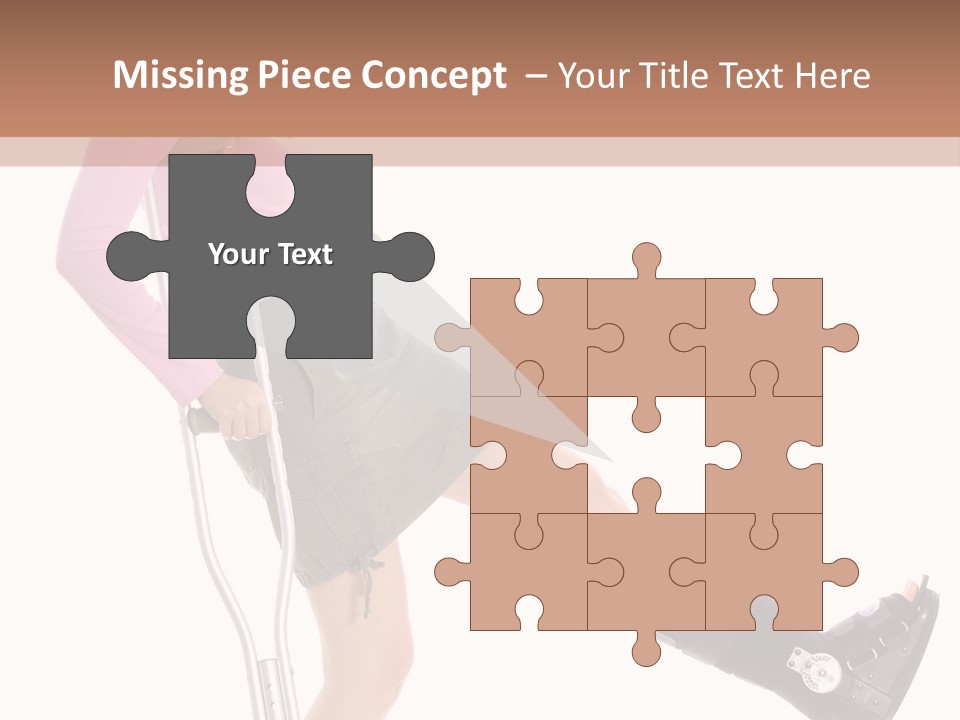 Woman With An Ortho Boot PowerPoint Template