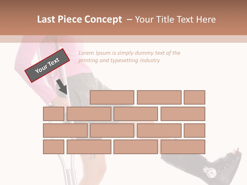 Woman With An Ortho Boot PowerPoint Template