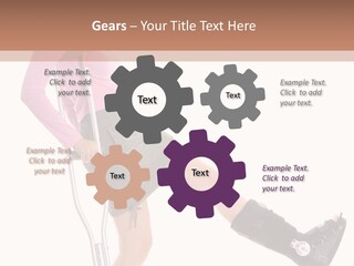 Woman With An Ortho Boot PowerPoint Template