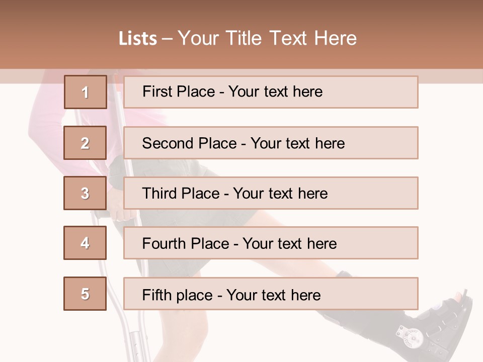 Woman With An Ortho Boot PowerPoint Template