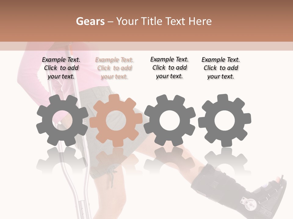 Woman With An Ortho Boot PowerPoint Template