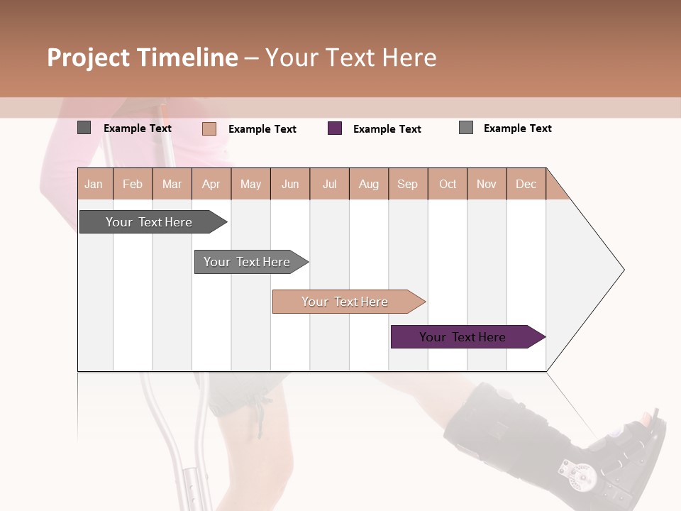 Woman With An Ortho Boot PowerPoint Template