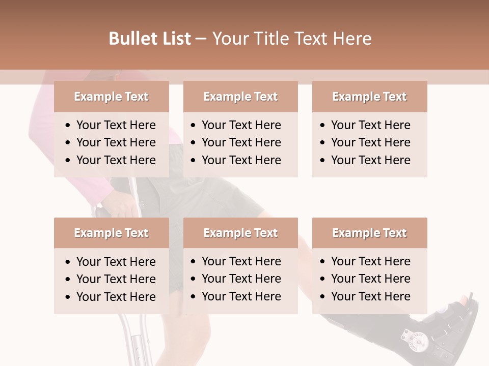 Woman With An Ortho Boot PowerPoint Template