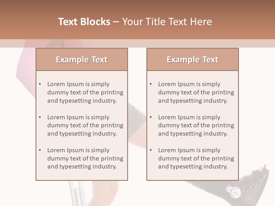 Woman With An Ortho Boot PowerPoint Template