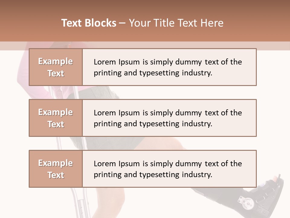 Woman With An Ortho Boot PowerPoint Template