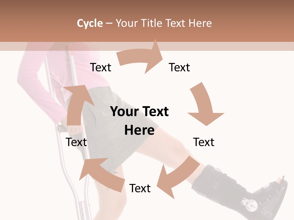 Woman With An Ortho Boot PowerPoint Template