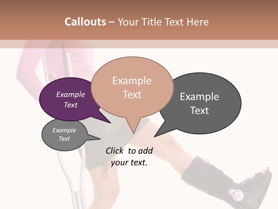 Woman With An Ortho Boot PowerPoint Template
