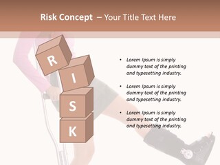 Woman With An Ortho Boot PowerPoint Template