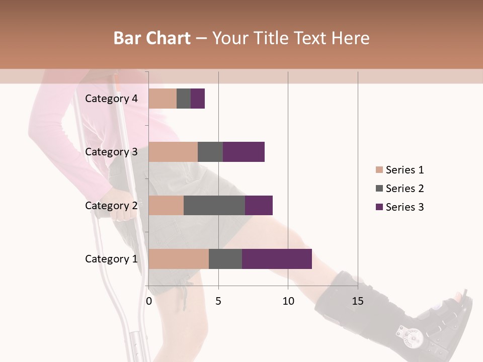 Woman With An Ortho Boot PowerPoint Template