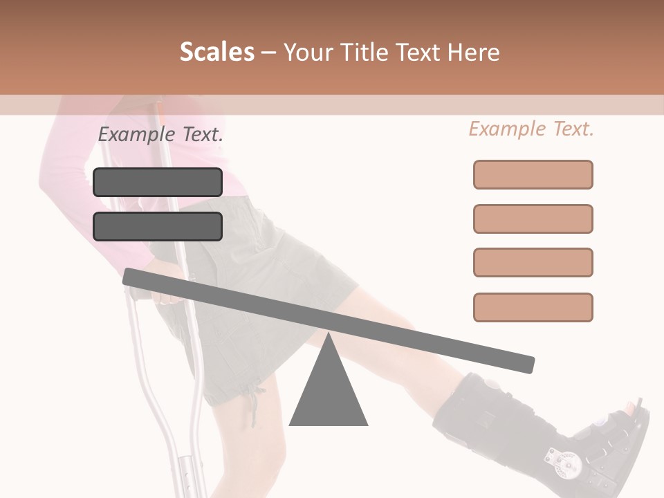 Woman With An Ortho Boot PowerPoint Template