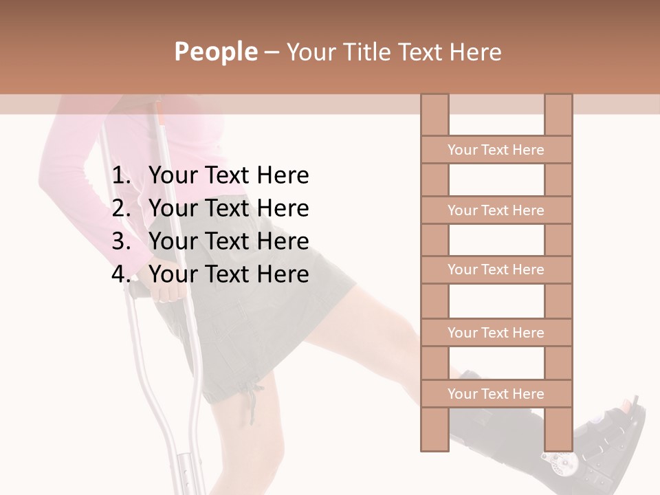 Woman With An Ortho Boot PowerPoint Template