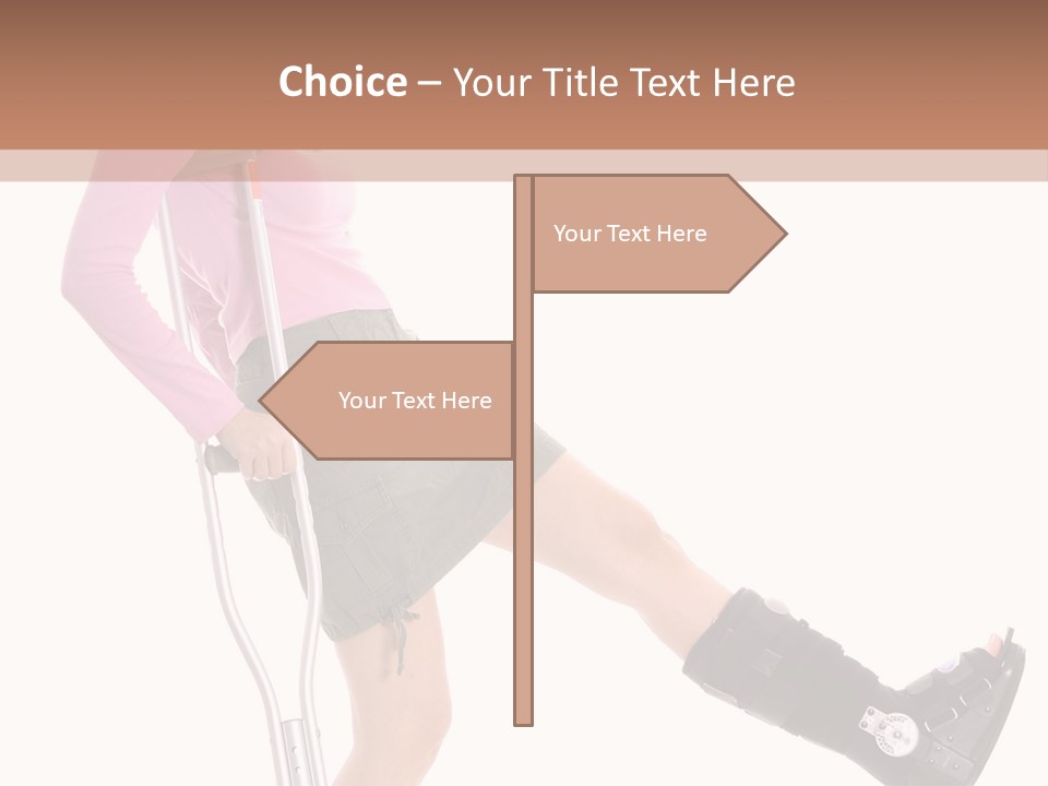 Woman With An Ortho Boot PowerPoint Template