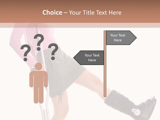 Woman With An Ortho Boot PowerPoint Template
