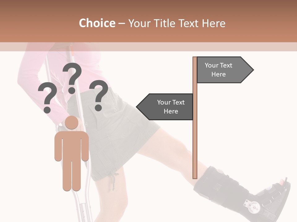 Woman With An Ortho Boot PowerPoint Template