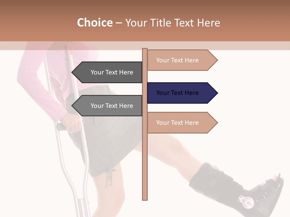 Woman With An Ortho Boot PowerPoint Template