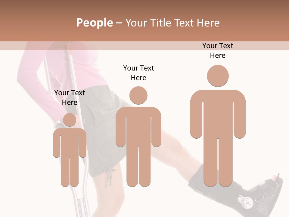 Woman With An Ortho Boot PowerPoint Template