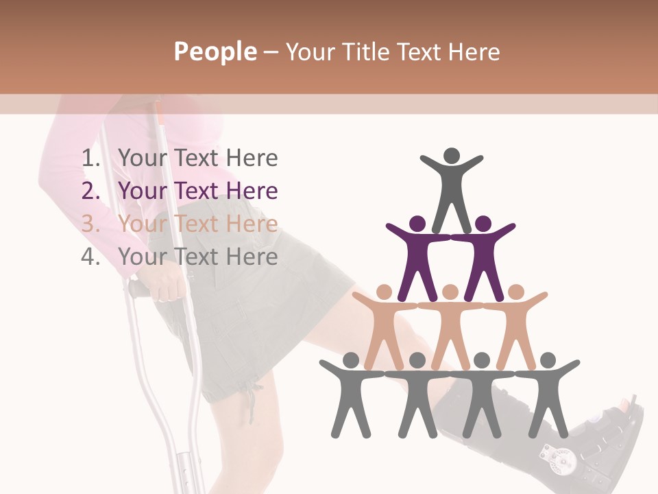 Woman With An Ortho Boot PowerPoint Template