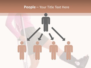 Woman With An Ortho Boot PowerPoint Template