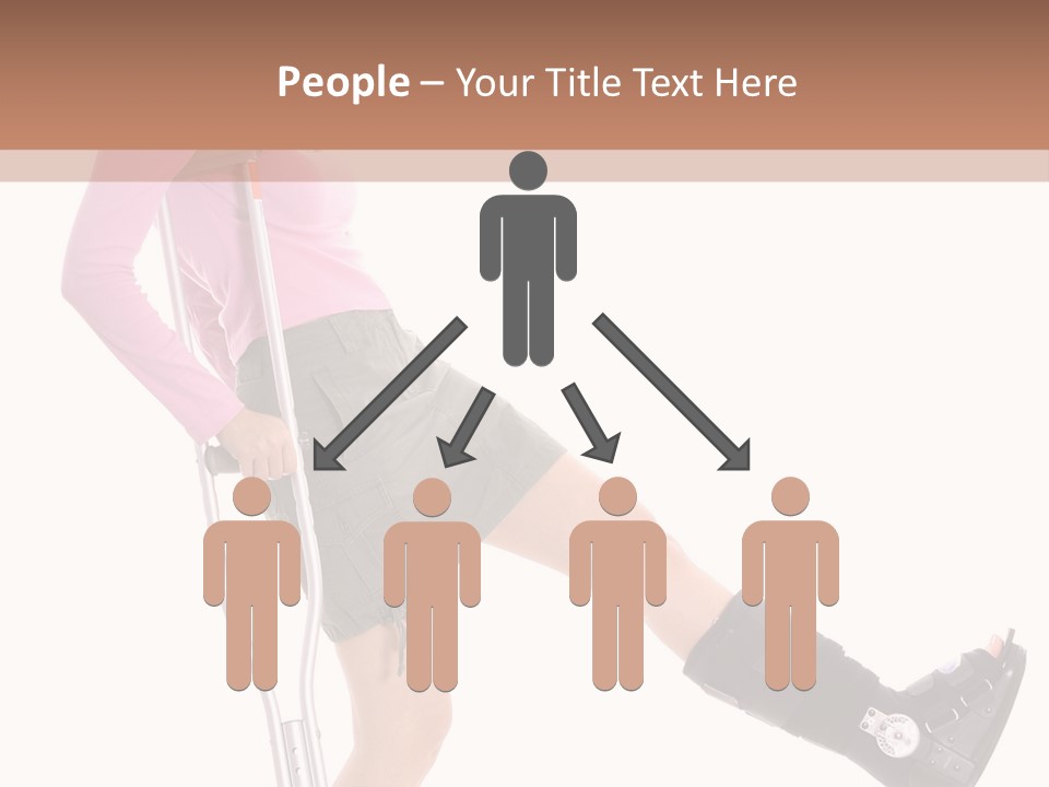 Woman With An Ortho Boot PowerPoint Template