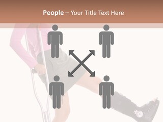 Woman With An Ortho Boot PowerPoint Template