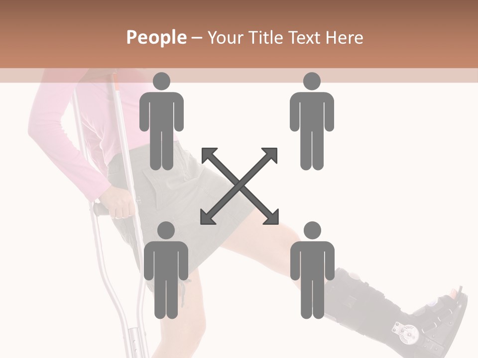 Woman With An Ortho Boot PowerPoint Template