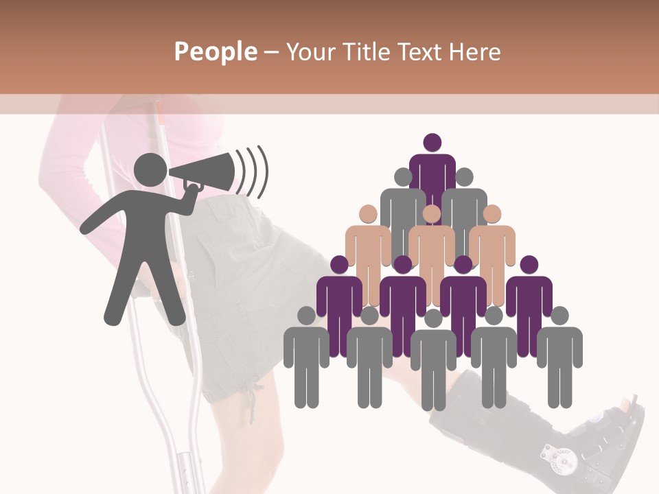 Woman With An Ortho Boot PowerPoint Template