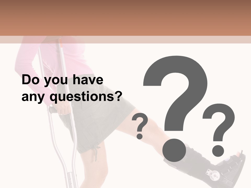 Woman With An Ortho Boot PowerPoint Template