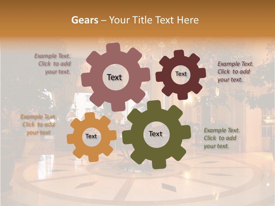 A Large Room With A Chandelier And A Chandelier Hanging From The PowerPoint Template