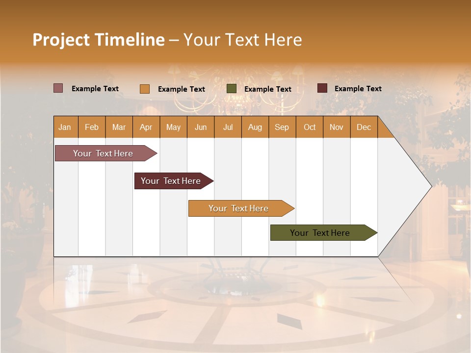 A Large Room With A Chandelier And A Chandelier Hanging From The PowerPoint Template